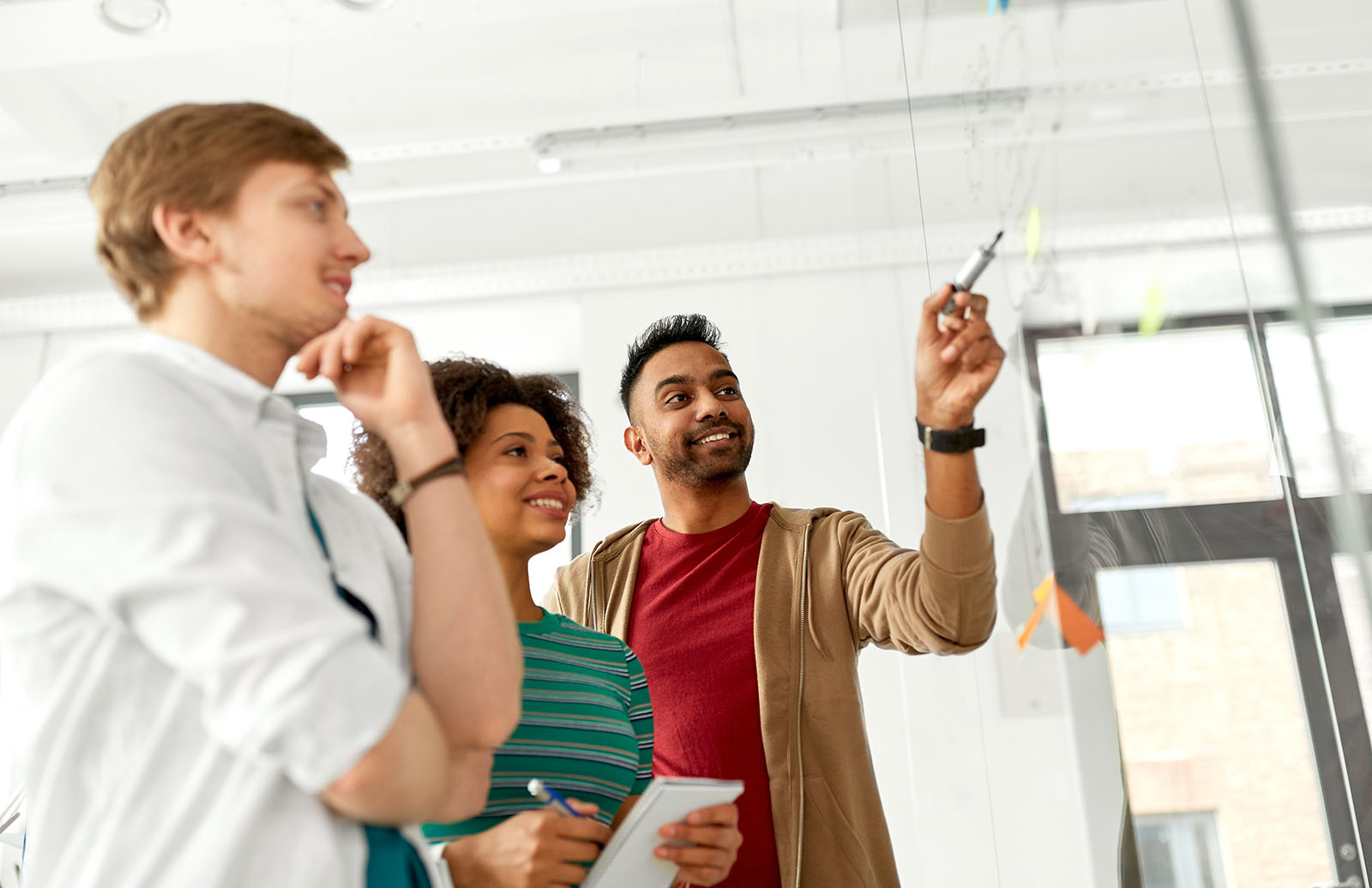 Group of high performing employees working together