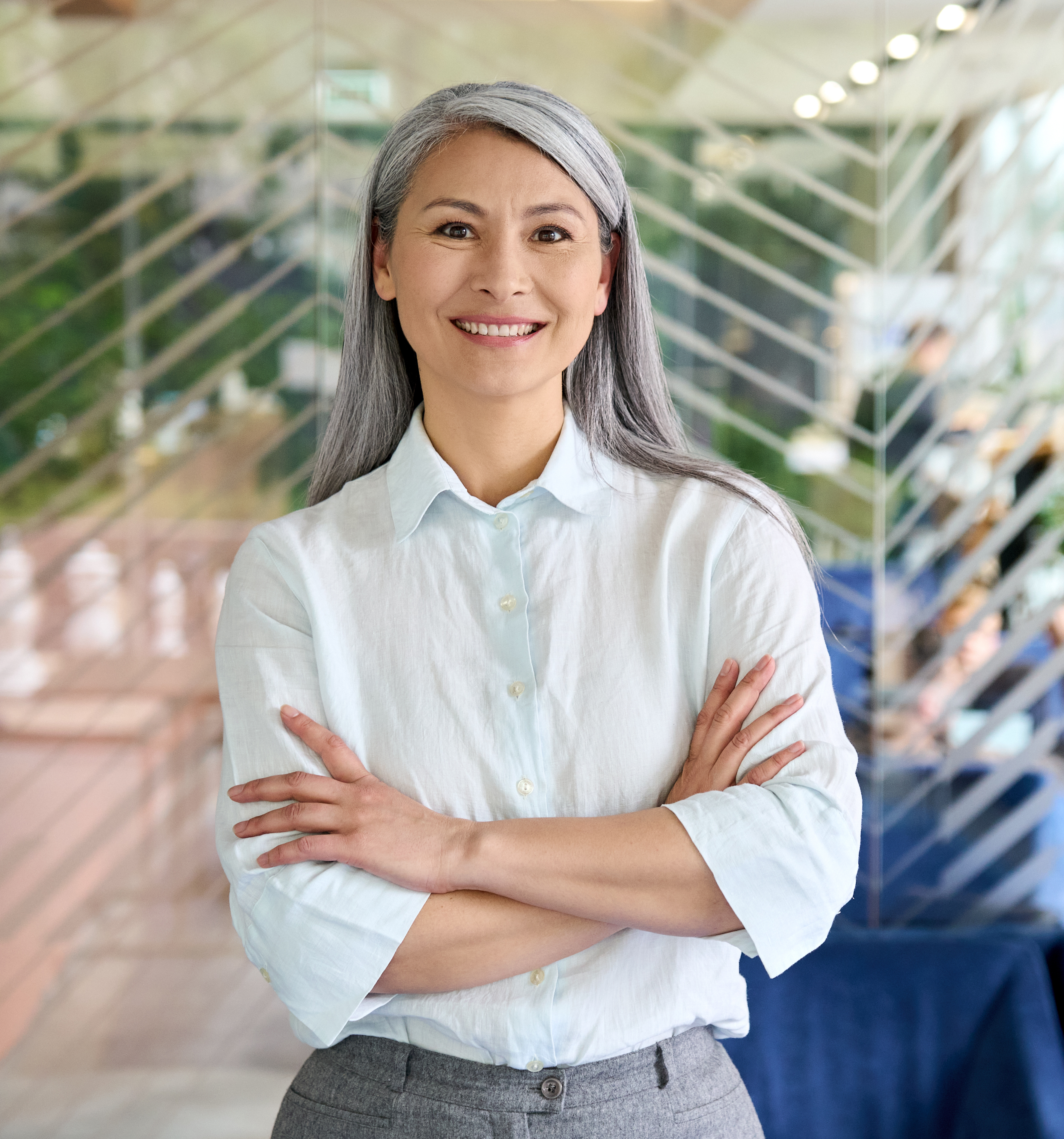 Woman engaged at work.