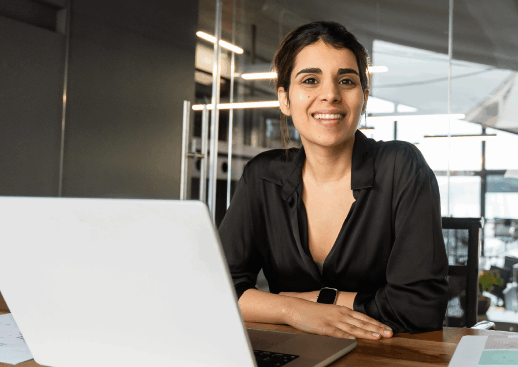 woman in finance at work
